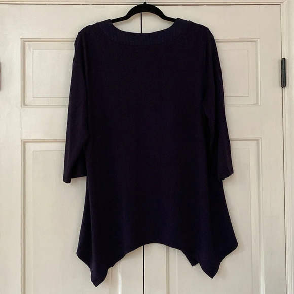 Adrianna Papell Embroidered Top Handkerchief‎ Flattering Blouse Size 1X Flutter - Picture 9 of 10